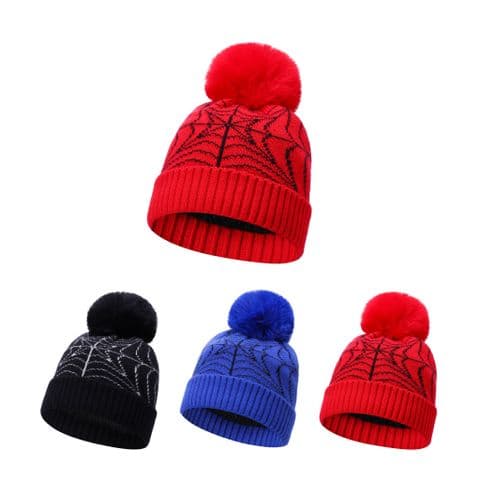 kids winter fur linned beanie hat