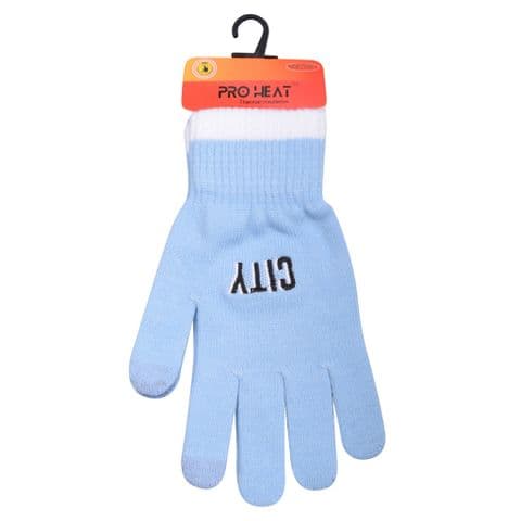 Knitted touch City sky blue soft gloves