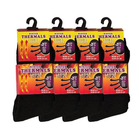 Ladies black thermal socks