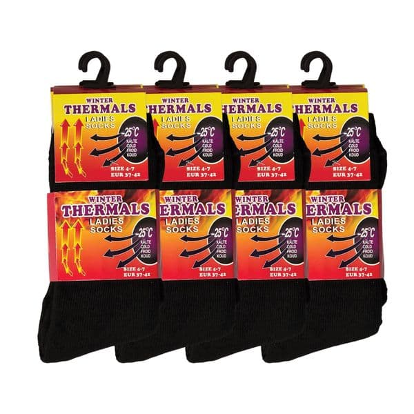 Ladies black thermal socks