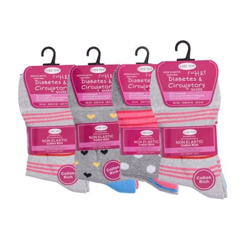 Ladies diabetic grey socks