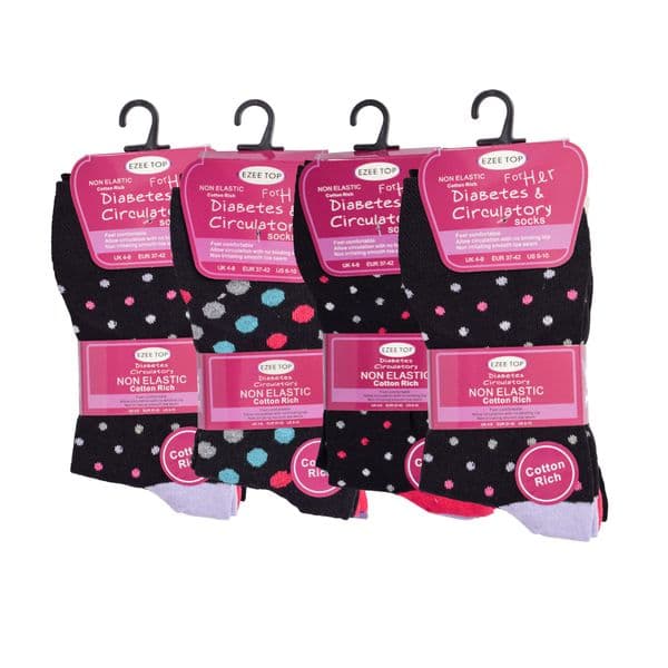 Ladies diabetic polka socks
