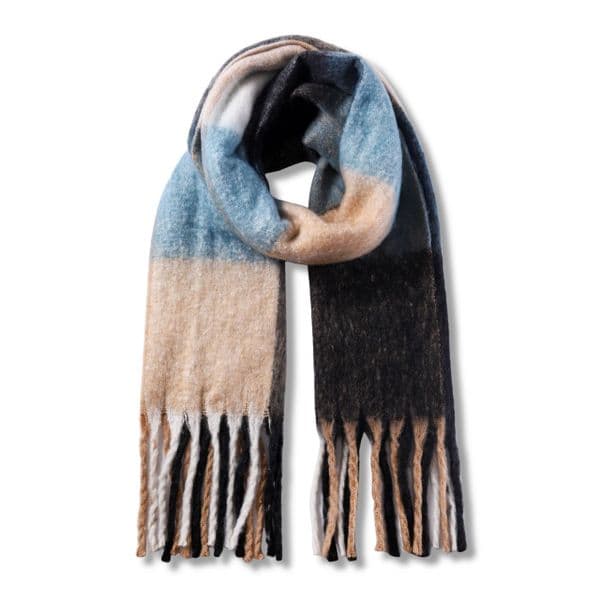 Ladies Fluffy Scarf Mix Stripes