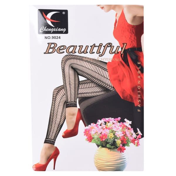 Ladies Footless Mesh Chain Lines Tights