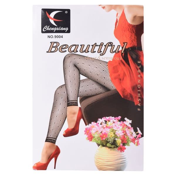 Ladies Footless Mesh Dotted Cross Tights