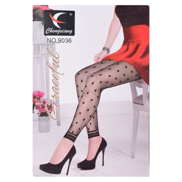 Ladies Footless Mesh Small Dots Tights