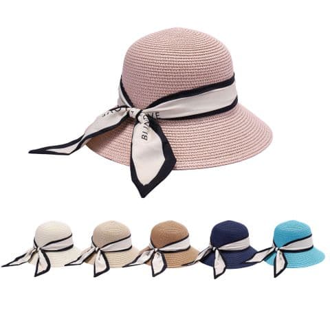 Ladies Straw bling strap Sun hat