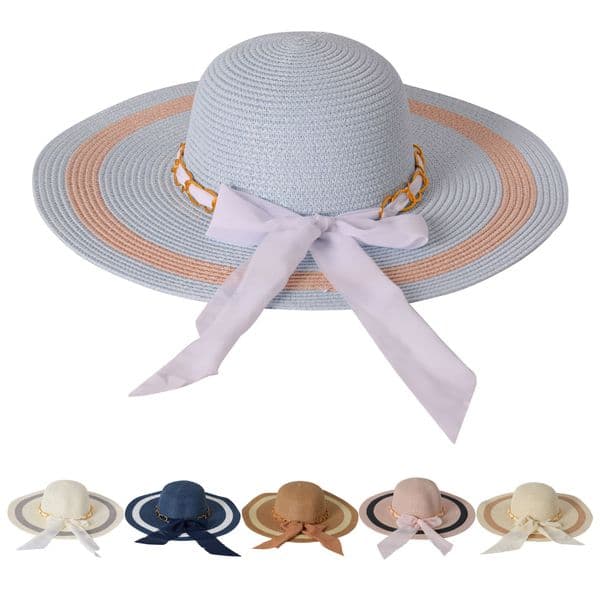 Ladies Straw chain strap Sun hat