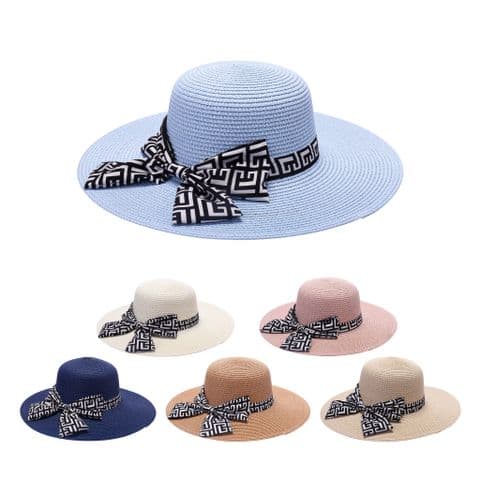 Ladies Straw cubed band Sun hat