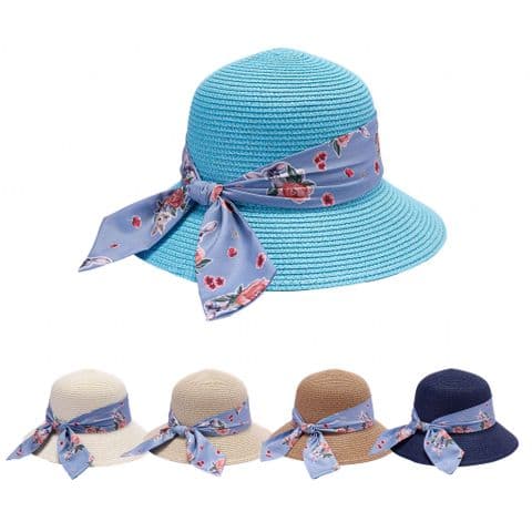 Ladies Straw floral Sun hat