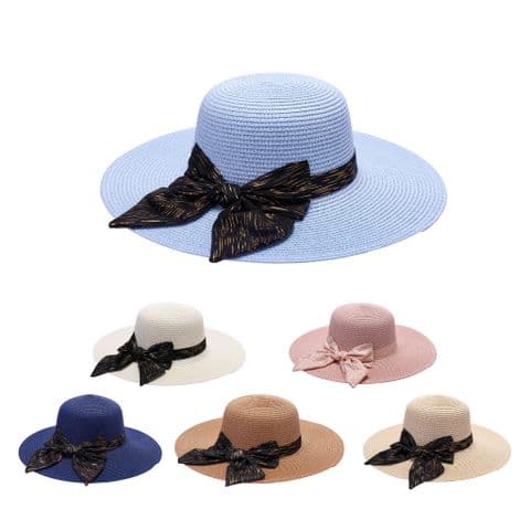 Ladies Straw golden band Sun hat