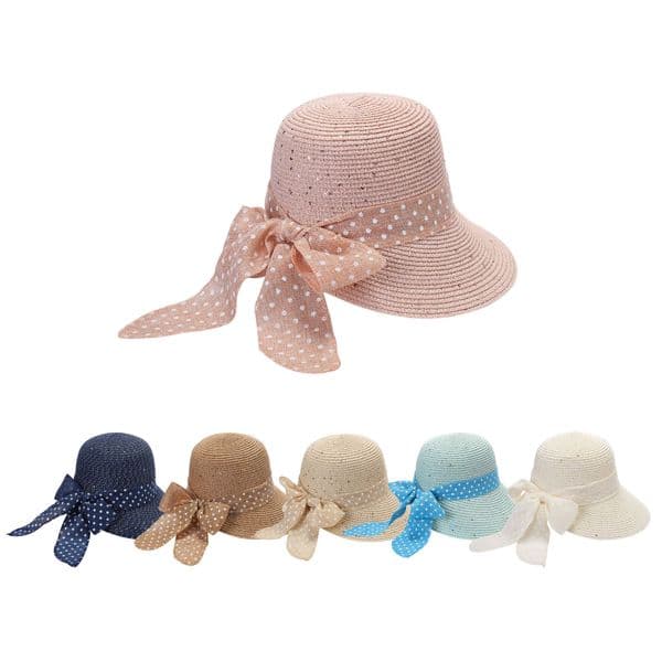 Ladies Straw polka Sun hat
