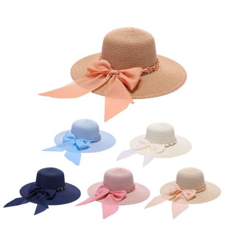 Ladies Straw Sun hat chain band