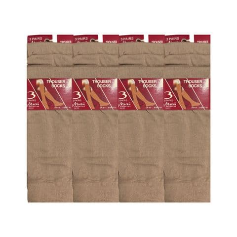 Ladies tan trouser stretchy socks