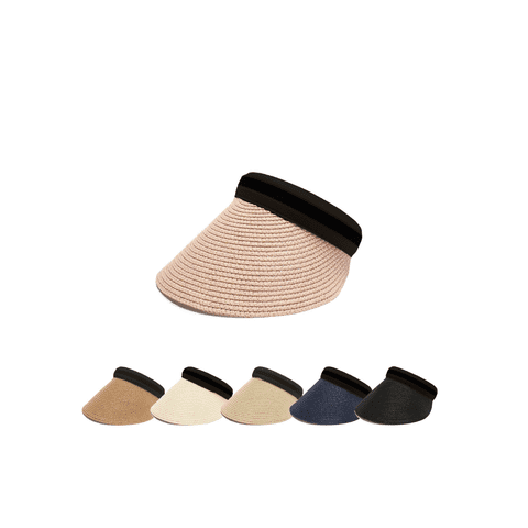 Ladies visor black strip top