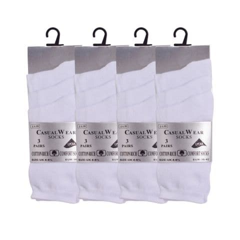 Ladies white cotton rich socks