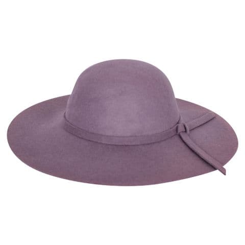 Ladies Wool Wide Brim Dark Grey Sun Hat