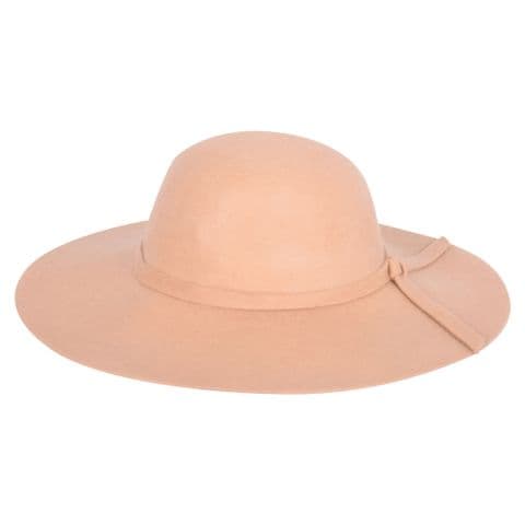 Ladies Wool Wide Brim Peach Sun Hat
