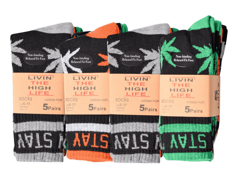 Leaf ribbed dark sport sock