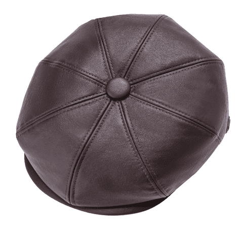 Leather Look Brown PU Bakerboy Hat
