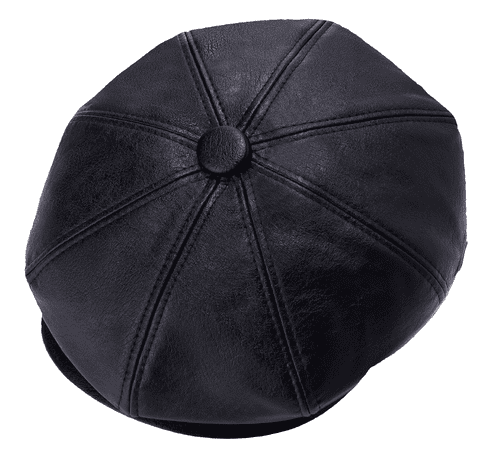 leather look PU bakerboy hat