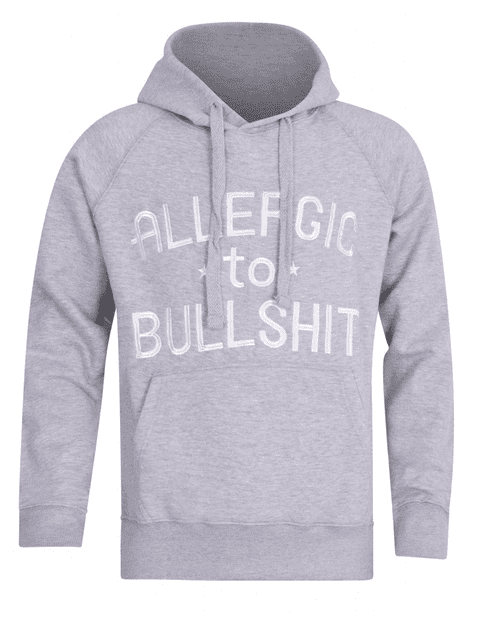 Light Grey Allergic to Bullshit Fleece P/O Hoodie