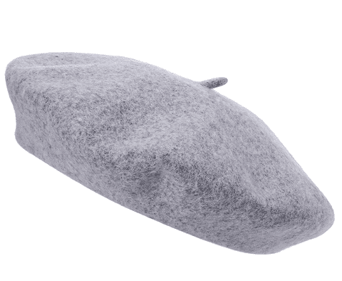Light grey wool beret hats