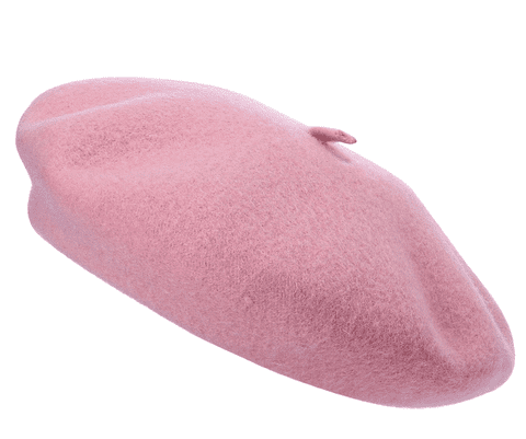 Light pink wool beret hats