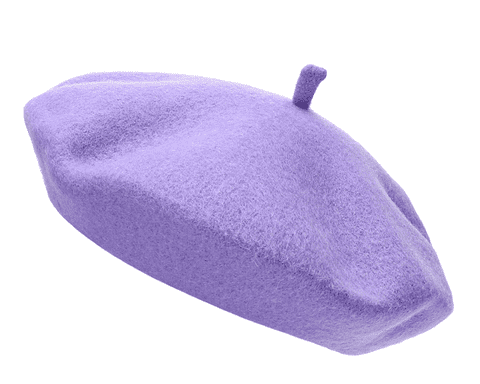 Light purple wool beret hats