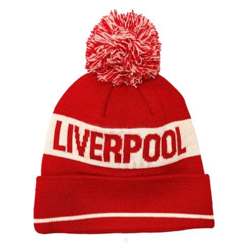 Liverpool Team Pom Pom Beanie Hat