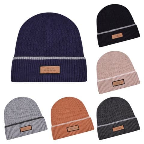 London leather patch beanie