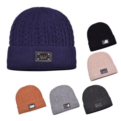 London Metal Square Beanie Hat Mix Colour