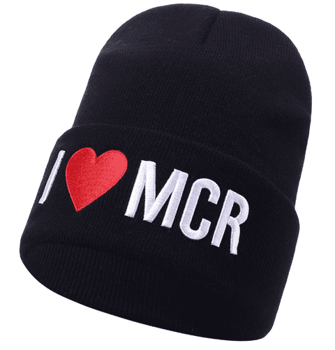 Love manchester black beanie