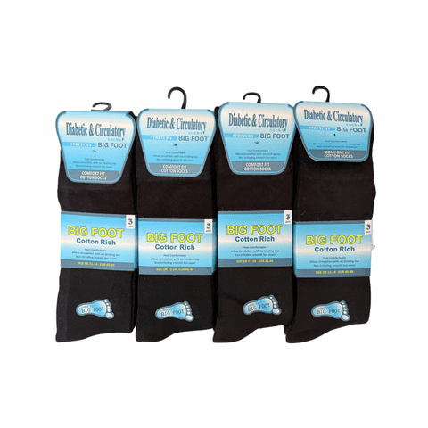 Men Black Big foot Diabetic socks