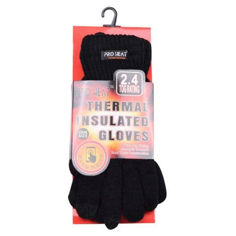 Men Black Knitted heat gloves