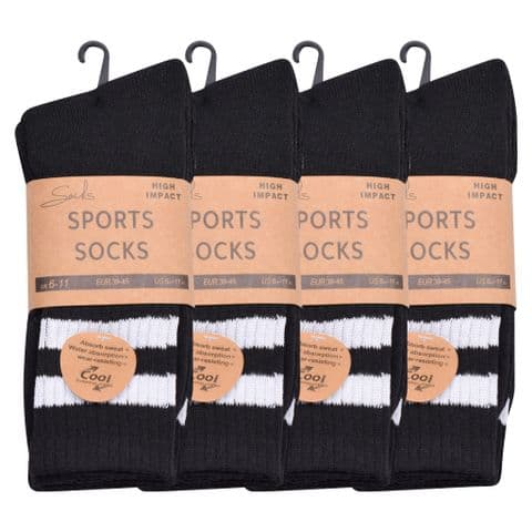 Men black sports socks