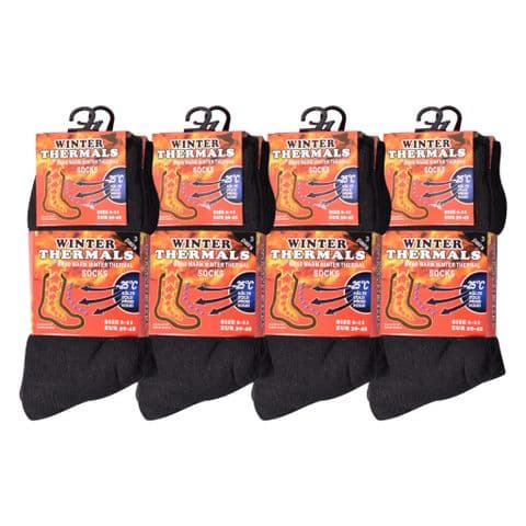 Men black thermal socks