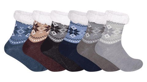 Men flake slipper sherpa padded socks