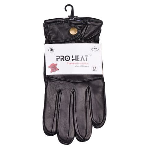 Men patch button leather gloves
