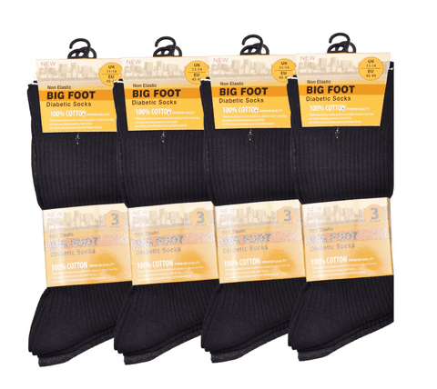 Men ribbed Big foot Diabetic socks