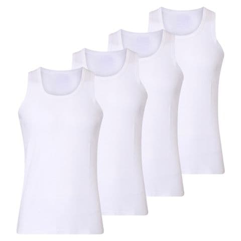 Men's white interlock vest 100% Cotton