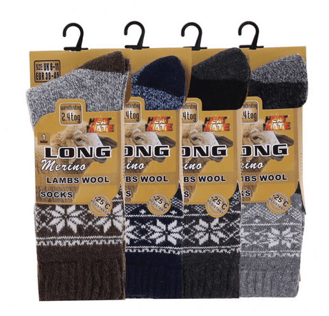 Men Snow flake wool merino sock