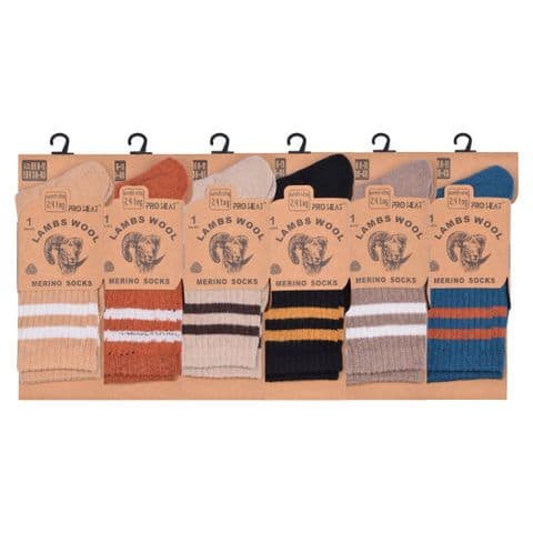 Men stripped wool merino sock