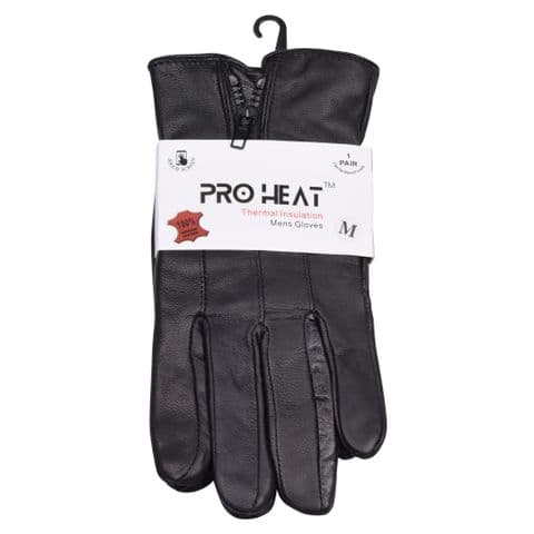 Men zip leather gloves