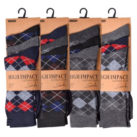 Mens heavy argyle suit sock