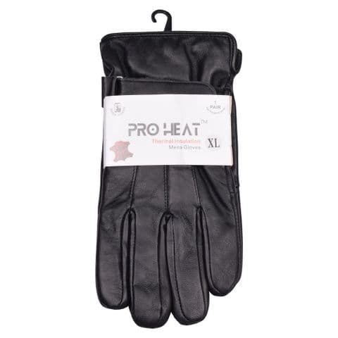 Mens velcro stretch leather gloves