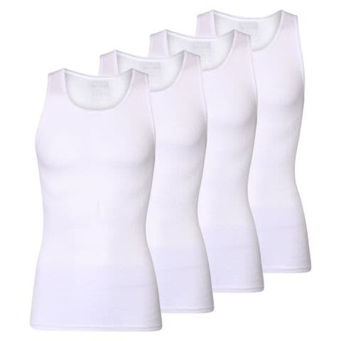 Mens white rib vest