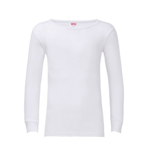 Mens White Thermal Long Sleeve T-Shirt
