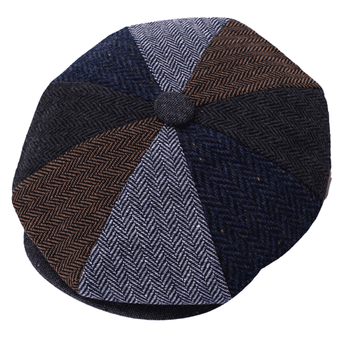 Mix herringbone newsboy hat