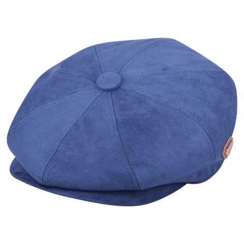 Navy Blue Suede baker boy hat